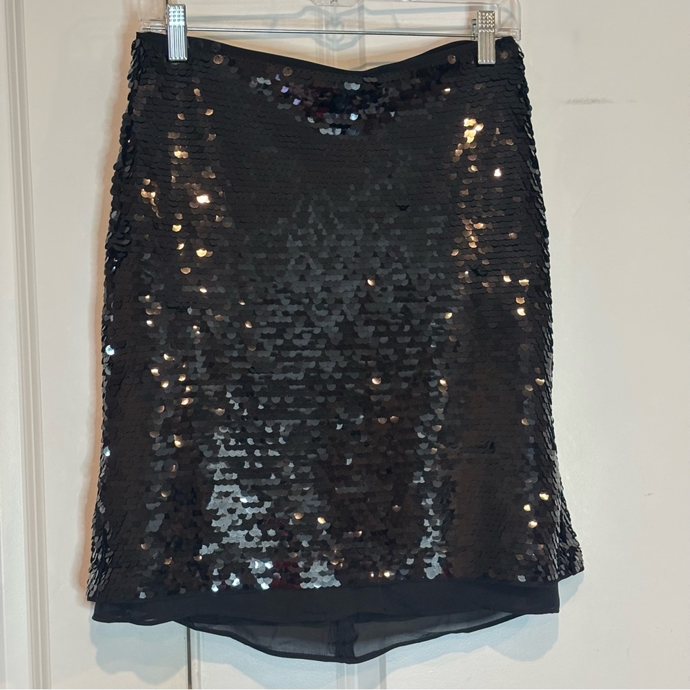 J. Crew Black Sequin Mini Skirt